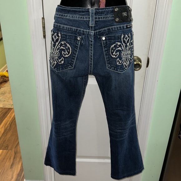 Miss Me Blue Vintage Y2K Denim Boot Cut Crop Low Rise Jeans JP536083v Size 30 - Picture 8 of 14